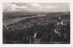 Königswinter, und Schloß Drachenberg, jenseits Godesberg