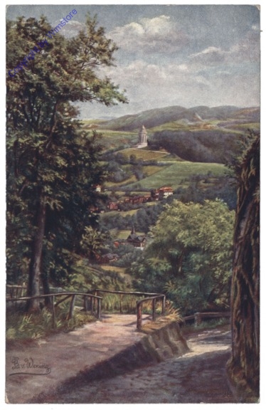 Eisenach, Wartburg, Blick nach dem Burschenschaftsdenkmal