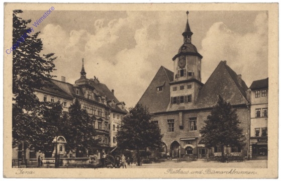 Jena, Rathaus und Bismarckbrunnen