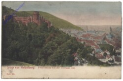 Heidelberg, Totalansicht von der Terrasse aus