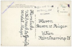 Karlsruhe, Landesmuseum im Winter, Herzlichen Glückwunsch zum neuen Jahre