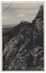 Neuffen, Blick v.d. Neuffener Schweiz auf Hohen-Neuffen
