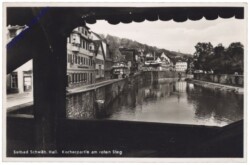 Schäbisch Hall, Kocherpartie am roten Steg