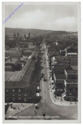 Stuttgart, Königstrasse vom Bahnhofturm gesehen