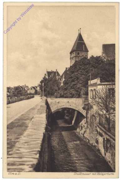 Ulm, Stadtmauer mit Metzgerturm