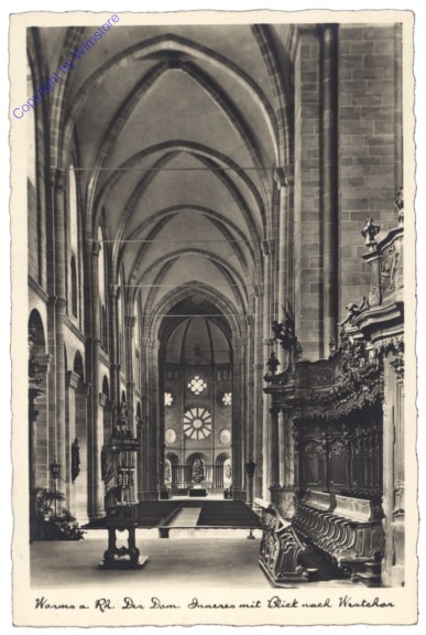 Worms, Dom, Inneres mit Blick nach Westchor