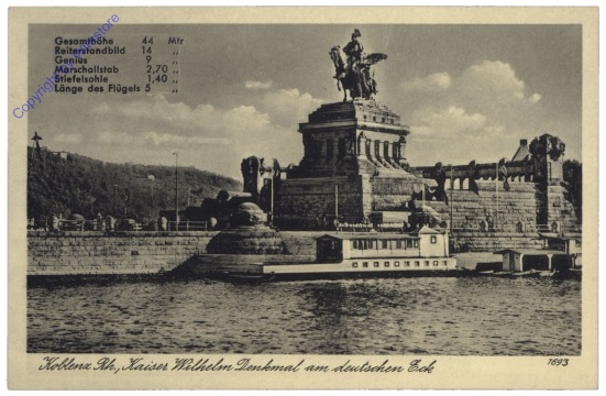 Koblenz, Kaiser Wilhelm Denkmal am Deutsche Eck