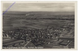 Ludwigshafen, Flugzeugaufnahme von Oppau, Stadtteil Edigheim