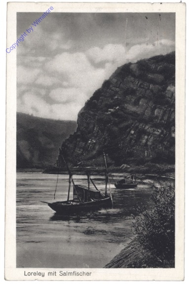 ak127091 St. Goarshausen, Loreley mit Salmfischer