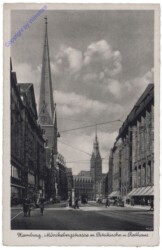 Hamburg, Rathaus, Mönckebergstrasse m. Petrikirche