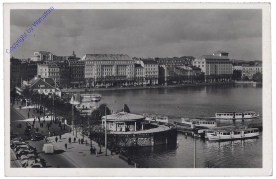 Hamburg, Binnenalster mit Blick auf Neuer Jungfernstieg