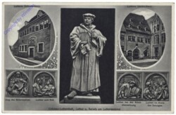 Eisleben-Lutherstadt, Luther u. Reliefs am Lutherdenkmal