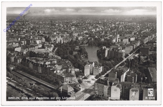 Berlin, Blick vom Funkturm auf den Lietzensee