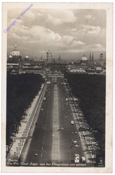 Berlin, Ost-West-Achse, von der Siegessäule aus gesehen