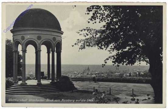 Wiesbaden, Blick vom Neroberg auf die Stadt
