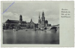 Dresden, Brühlsche Terrasse, Blick über die Elbe auf die Brühl.Terrasse