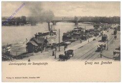 Dresden, Elbe, Landungsplatz der Dampfschiffe