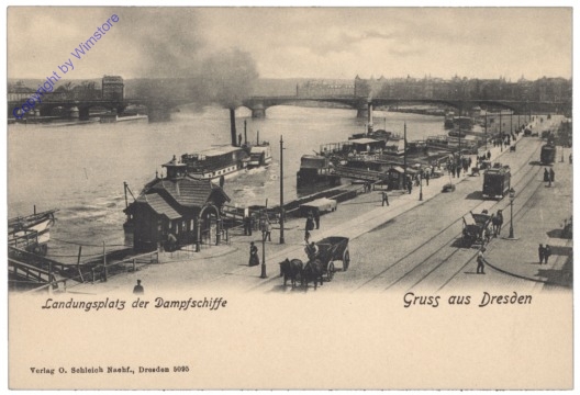 Dresden, Elbe, Landungsplatz der Dampfschiffe