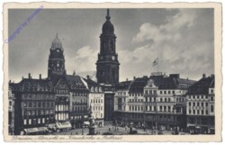 Dresden, Rathaus, Altmarkt m. Kreuzkirche u. Rathaus