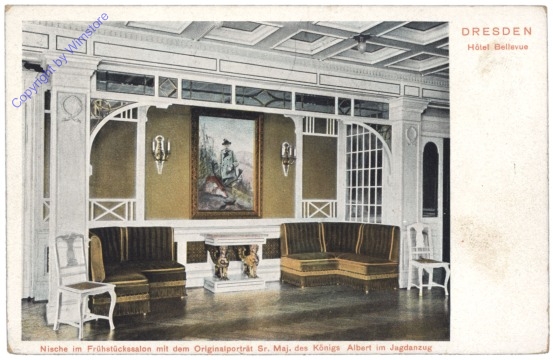 Dresden, Hotel, Hotel Bellevue, Niesche im Frühstückssalon