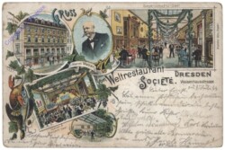 Dresden, Restaurant, Gruss vom Weltrestaurant Societe