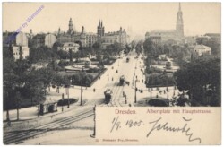 Dresden, Albertplatz mit Hauptstrasse