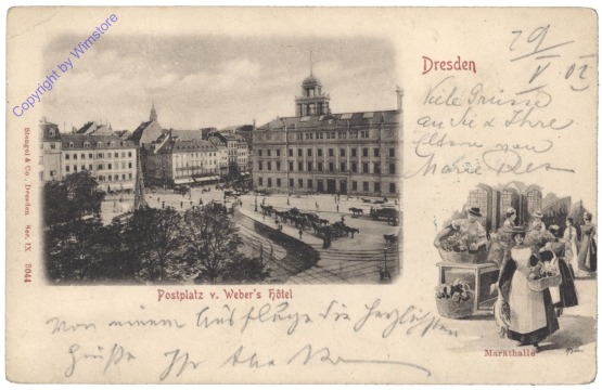 Dresden, Postplatz, v. Weber's Hotel