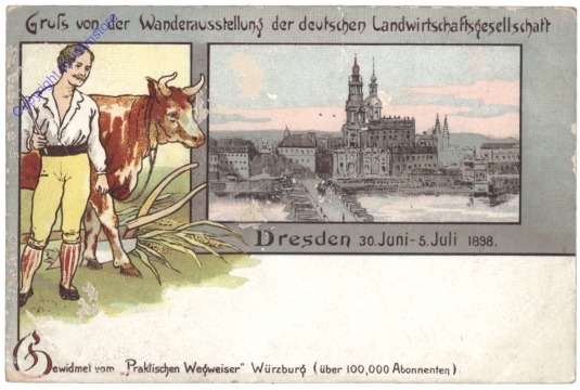 Dresden, Gruss von der Wanderausstellung der deutschen Landwirtschaftsgesellschaft