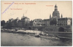 Dresden, Blick von der Augustusbrücke, Frauenkirche, Kunstakademie
