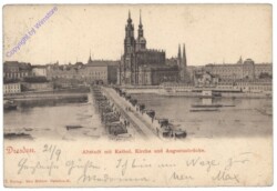 Dresden, Altstadt mit Kathol. Kirche und Augustusbrücke