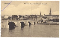 Dresden, Friedrich August-Brücke mit Neustadt