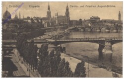 Dresden, Carola- und Friedrich August-Brücke, Elbpartie