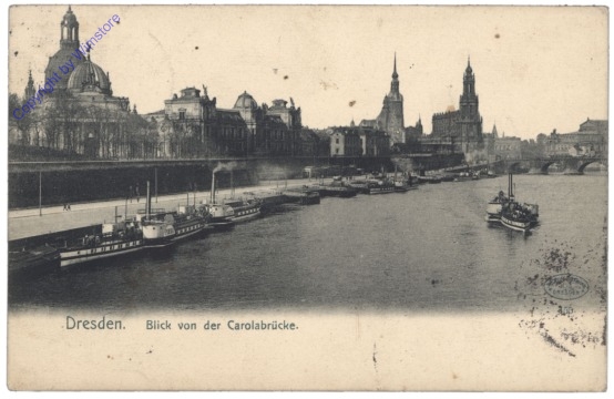 Dresden, Carolabrücke, Blick von der Brücke