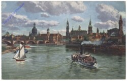 Dresden, Blick von der Marienbrücke, Altstadt
