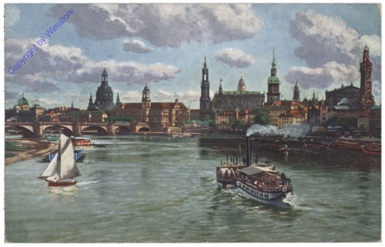 Dresden, Blick von der Marienbrücke, Altstadt