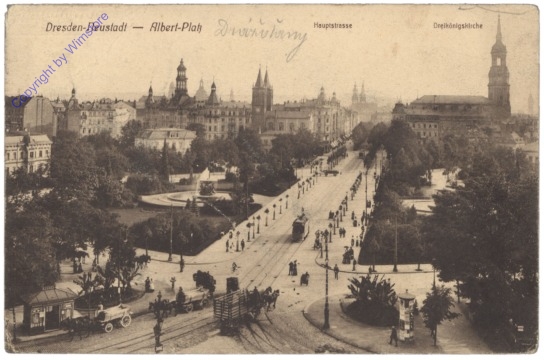 Dresden, Neustadt, Albert-Platz, Hauptstrasse, Dreikönigskirche