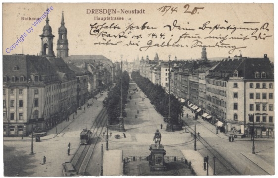 Dresden, Neustadt, Rathaus, Hauptstrasse