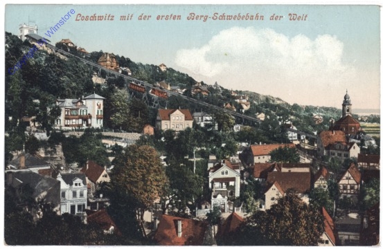 Dresden, Loschwitz, mit der ersten Berg-Schwebebahn der Welt