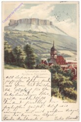 Königstein, Lilienstein und Kirche zu Königstein