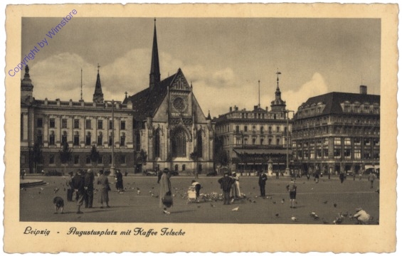 Leipzig, Augustusplatz mit Kaffee Fetsche