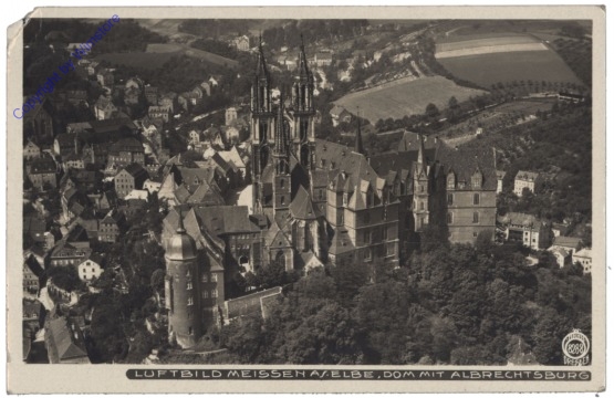 Meißen, Dom mit Albrechtsburg, Luftbild