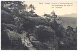 Rathen, Partie a.d. Bärengrundbrücke des Rauensteins mit Blick auf den Lilienstein