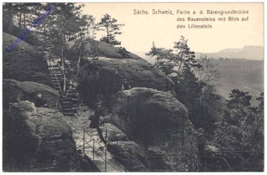 Rathen, Partie a.d. Bärengrundbrücke des Rauensteins mit Blick auf den Lilienstein
