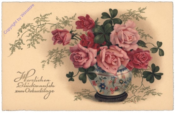 ak128232_1 Rosen in Vase, Geburtstag