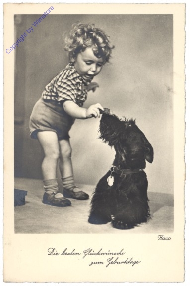 ak128234 Kind mit Hund, Geburtstag