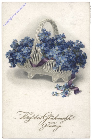 ak128250 Blumenkorb, Geburtstag