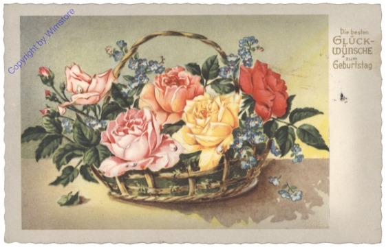 ak128263 Blumenkorb, Geburtstag