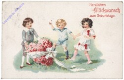 Kinder mit Rosenherz, Geburtstag