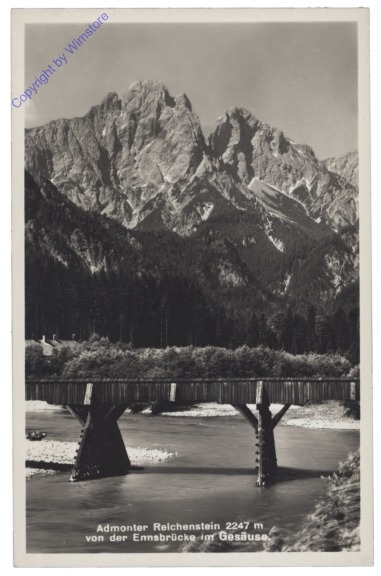 Admont, Admonter Reichenstein von der Ennsbrücke im Gesäuse