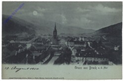 Bruck an der Mur, Ortsansicht, Gruss aus